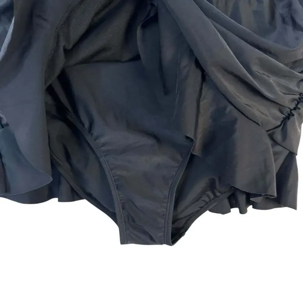 Peter Nygard Black Swim Skirt Size 14 New Bottoms Modest Fit Flowy Coverage NWT